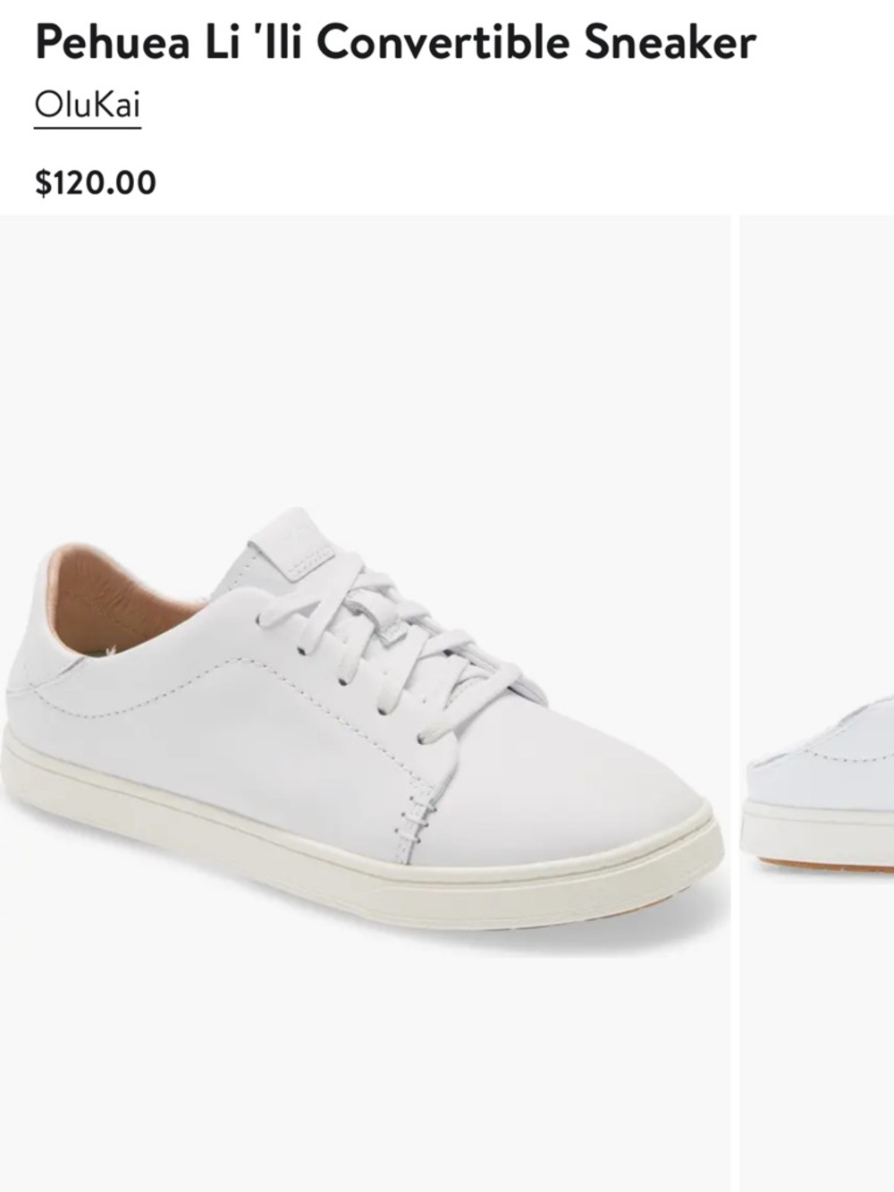 Olukai Pehuea Lil’lli Leather Low-Top Lace-Up Sneakers